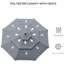 Parasol de patio gris foncé 9 pi, 3 pi, avec manivelle fusionnée et bouton inclinable pour les pelouses de terrasse