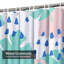 Rideau de douche bleu sarcelle avec 12 crochets-1744553394