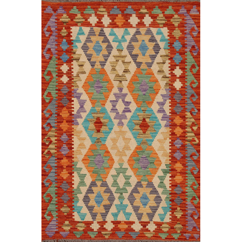 Tapis oriental multicolore Kilim 3 x 5