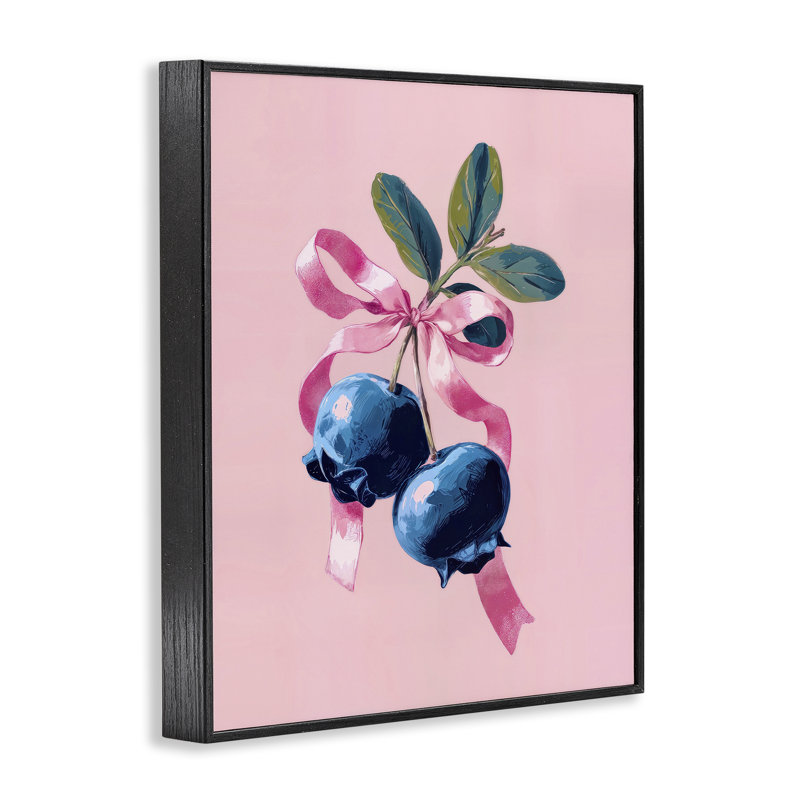 Giclée encadrée de bleuet avec arc rose, design par Imagine It Images, H 30 po x l 24 po, Giclée noire de minuit encadrée