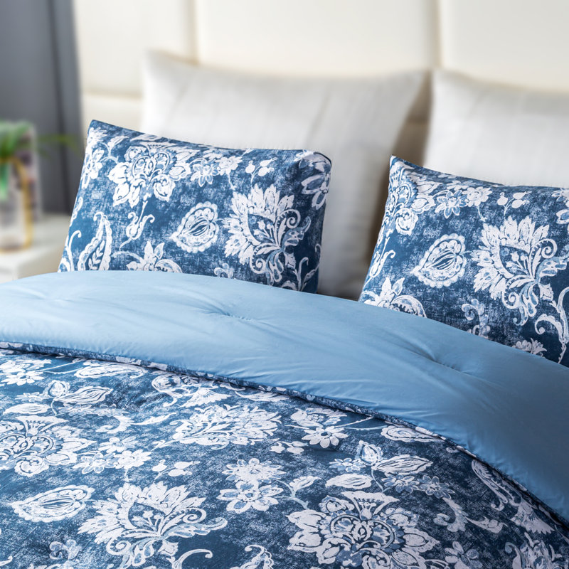 Ensemble d'édredon imprimé avec housse 100% coton, Édredon grand + 2 taies d'oreiller standard