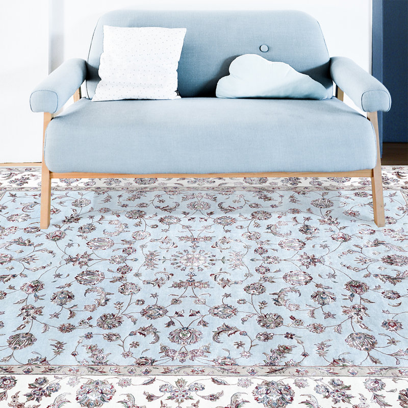 Walton Oriental Area Rug in Light Green/Cream/Beige, Rectangle 3' x 5'