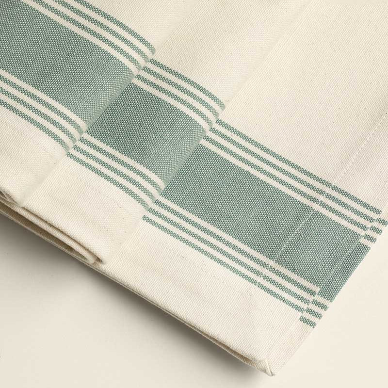 Teal Blue Border 100% Cotton Table Runner | Elegant and Durable Dining Accent-71.6X14"