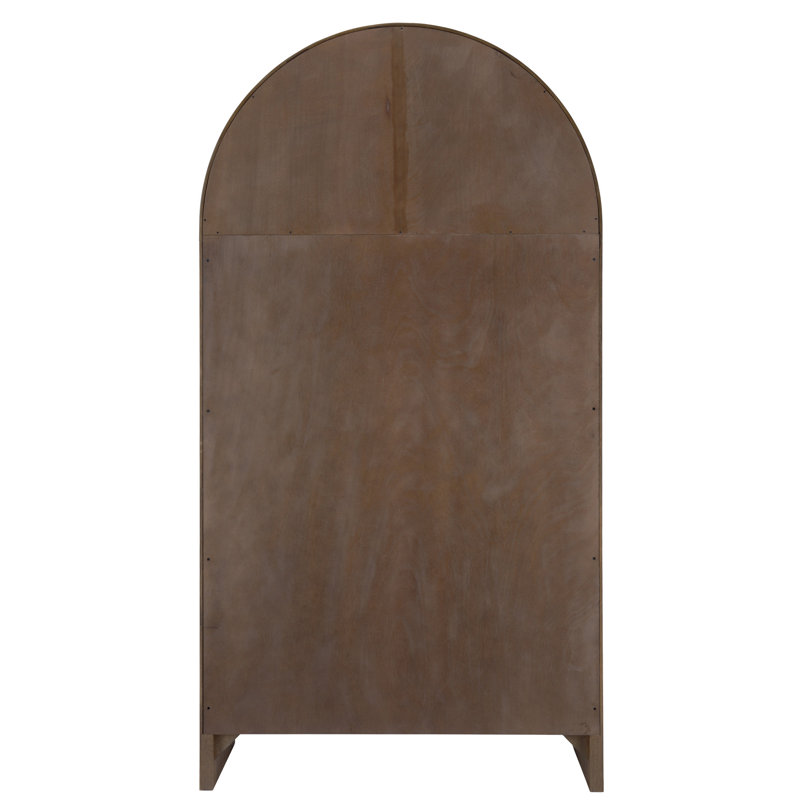 Finley Solid Wood Accent Cabinet, Brown Sugar Oak