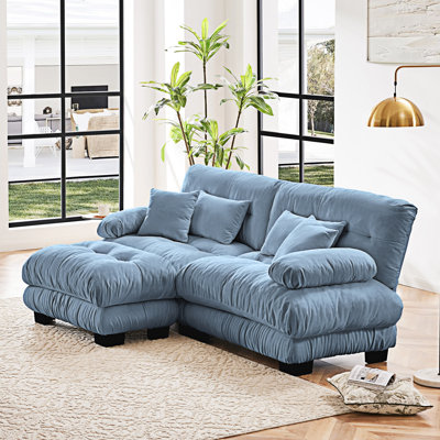 Upholstered Sofa Couchs And Convertible Ottoman