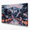 Art mural sur toile avec villes grises, Japon