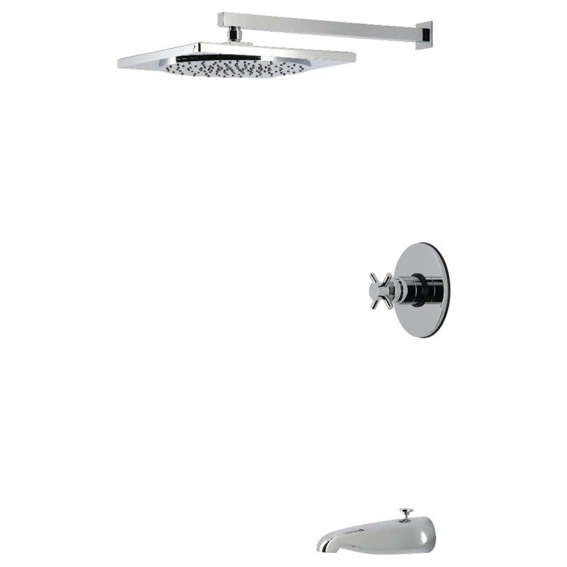 Kingston Brass Concord Single-Handle Pressure Balanced Tub and Shower Faucet, Polished Chrome