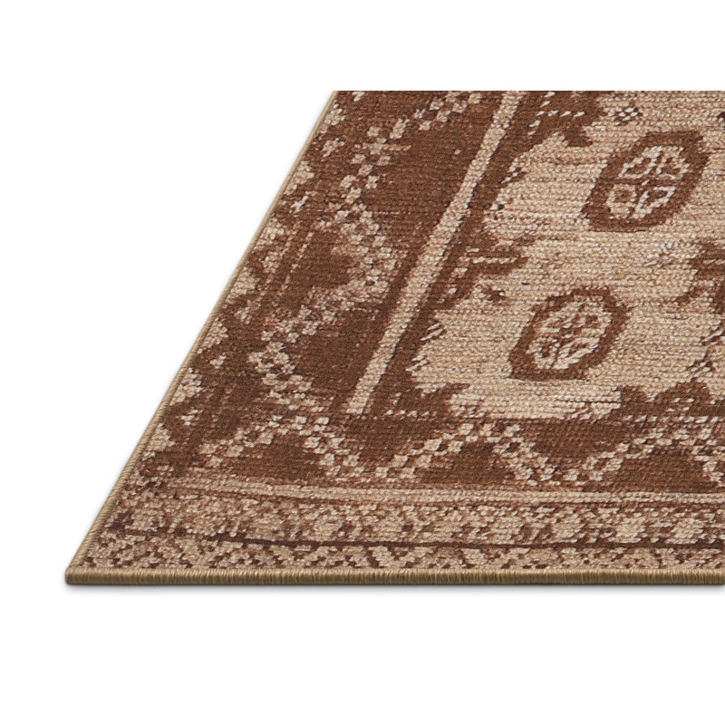 Tapis brun/beige traditionnel Galston, Rectangle 7 pi x 10 pi