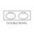 61 Inch Cultured Marble Vanity Top, Two Sinks with Backsplash, White