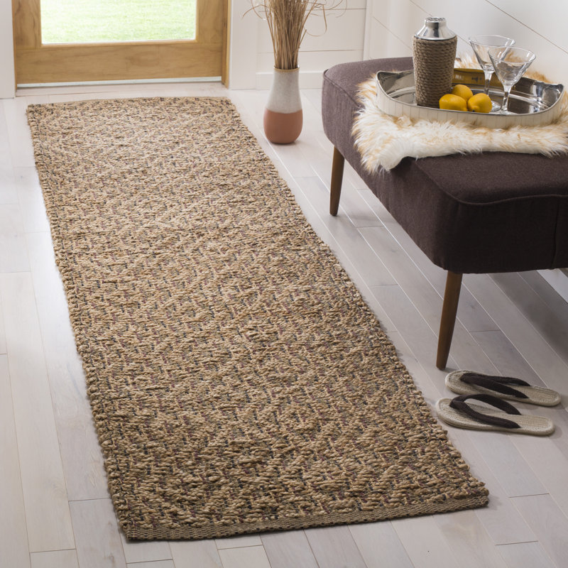 Tapis de zone naturelle/brun tissé à la main fiber Munhall, Tapis de couloir 2 pi 6 po x 8 pi