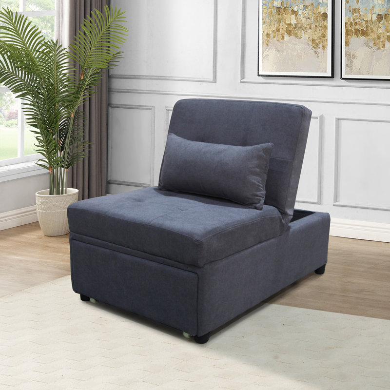 Fauteuil convertible pliant, Tissu gris foncé