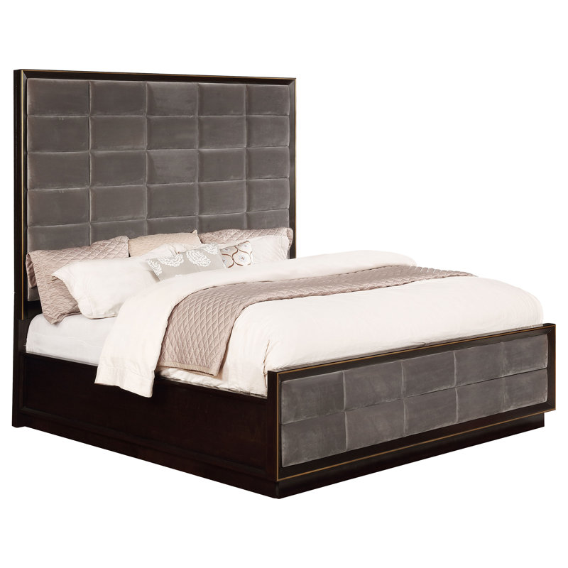 Lit tapissier standard Kassius, Grand, Brun