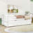 Twin Size Bed with Classic Headboard, Twin Trundle, and Built-In Storage Drawers-520882517