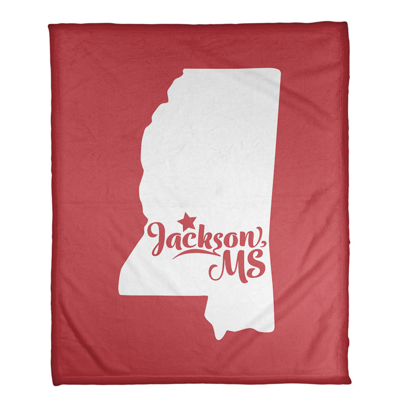 Jeté mississippi polaire jackson, l 52,5 po x L 62,5 po, Rouge
