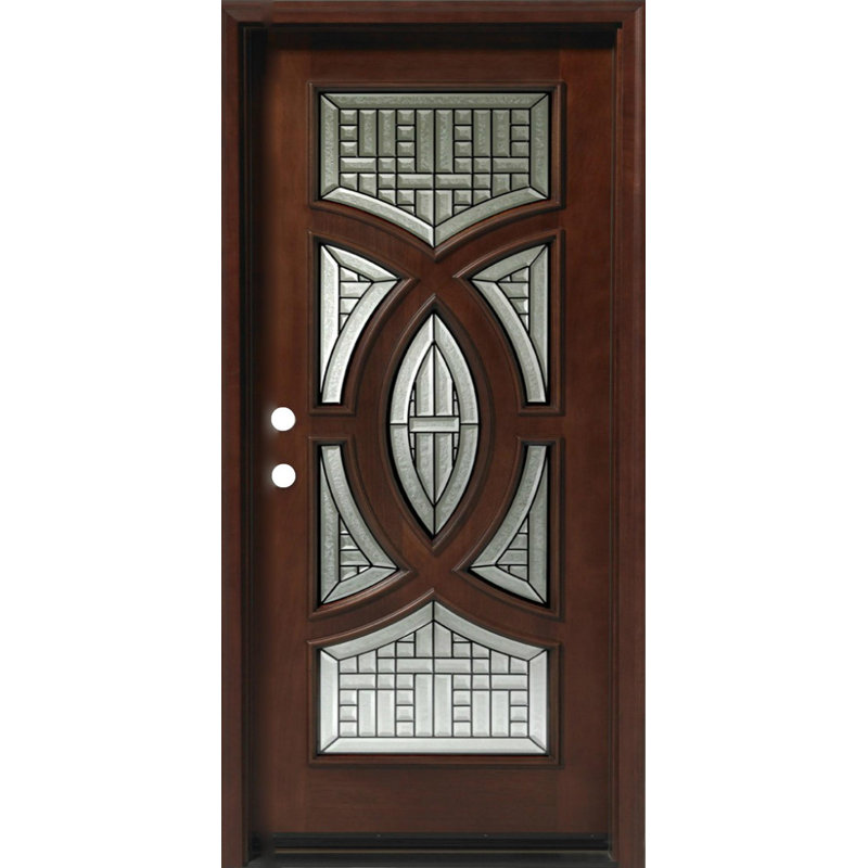 Bois d'acajou massif 37,25 x 81,5, S'ouvre à droite vers l'intérieur