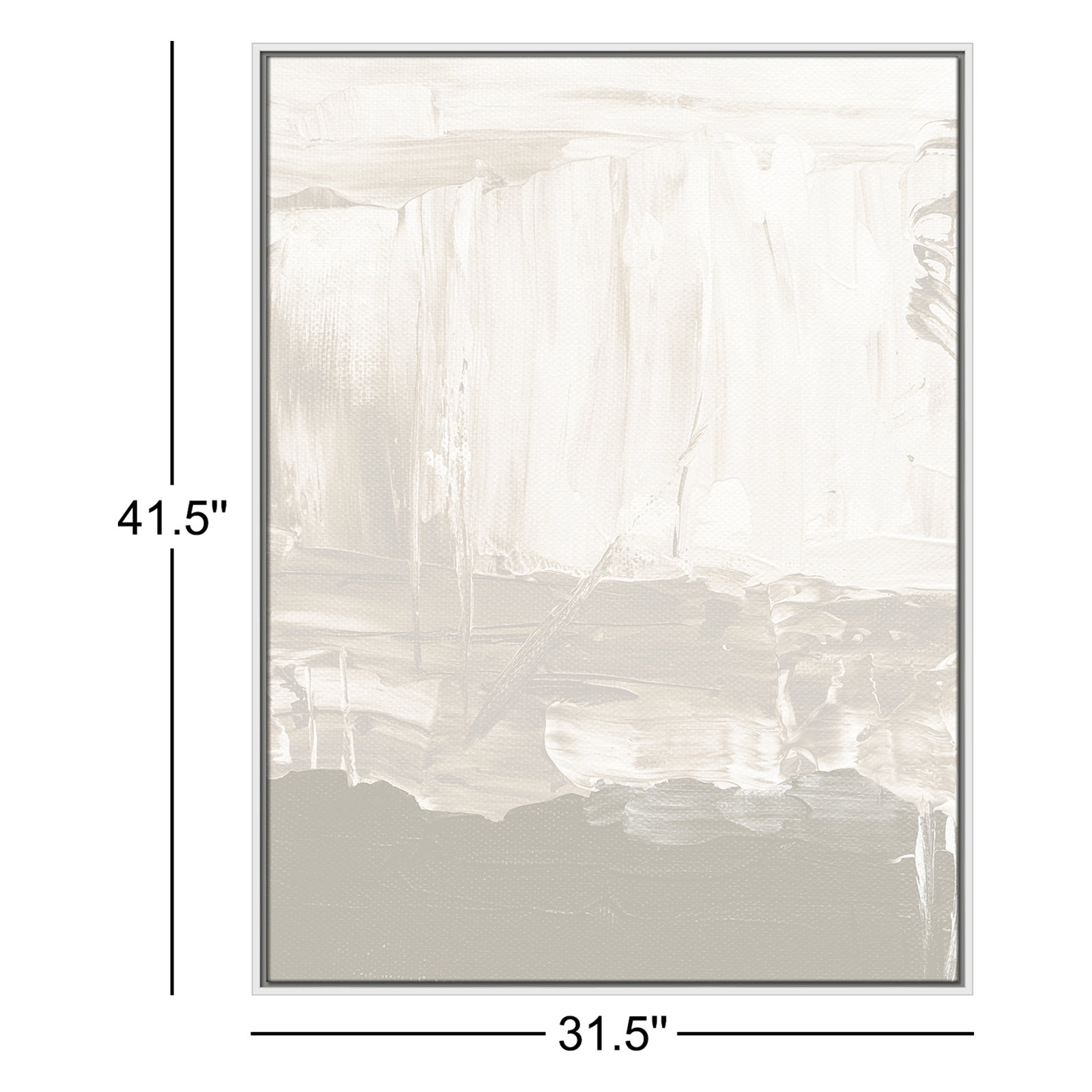 Albie "Taupe Abstract" Print, 41.5" H x 31.5" W, White