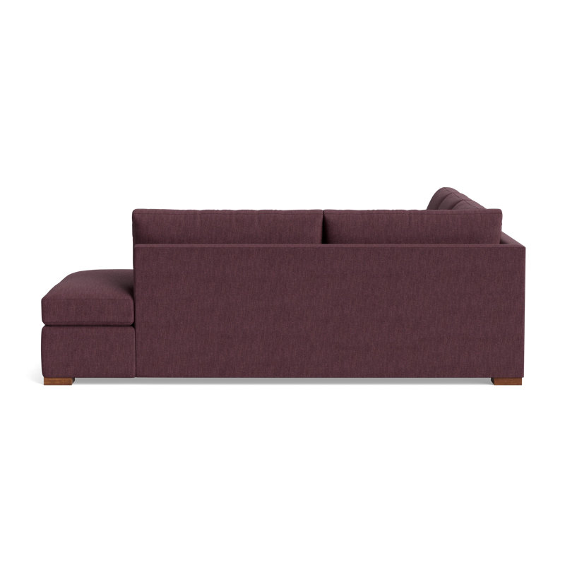 Lucca Sectional, Performance Weave - Aubergine, Right Hand Facing