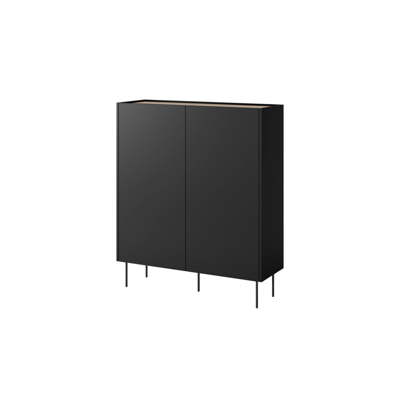 Venner 2 Door Manufactured Wood Wardrobe, Black