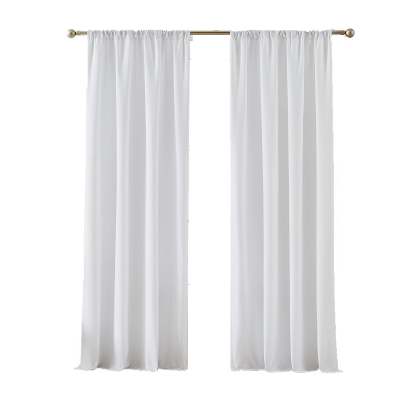 Semi Sheer Curtain Pair, 50" W x 96" L, White
