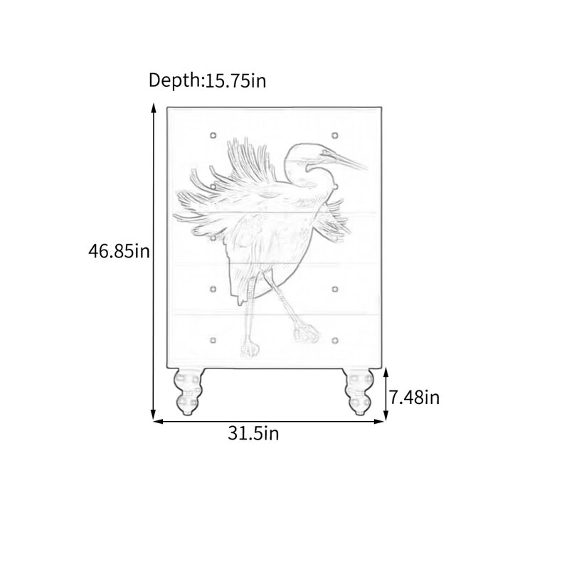 Armoire 5 tiroirs en pin massif avec plateau spacieux
