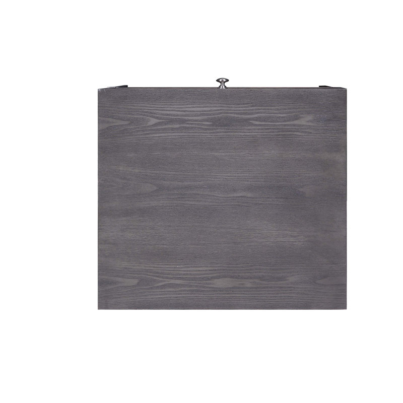 Modern Gray Oak & Chrome Rectangular End Table with Storage