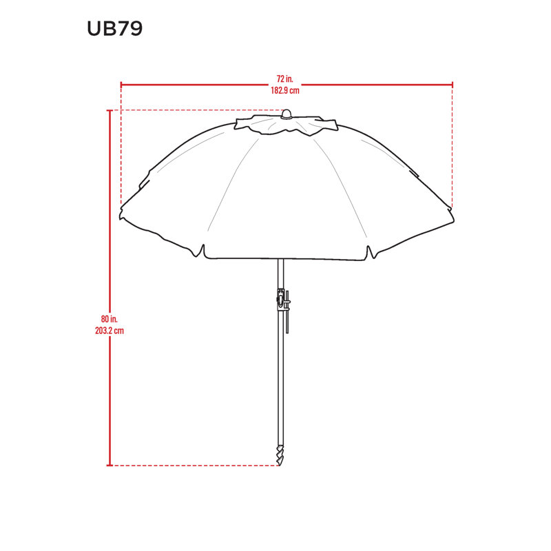 Parasol 6 'avec ancre sable