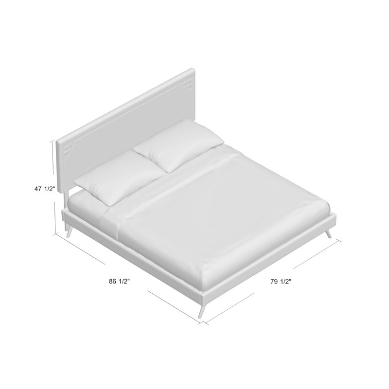 Lit plateforme Ruthie avec pieds évasés ronds par Modway, Grand, Blanc