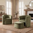 Fauteuil d'appoint rembourré avec repose-pieds Kyah
