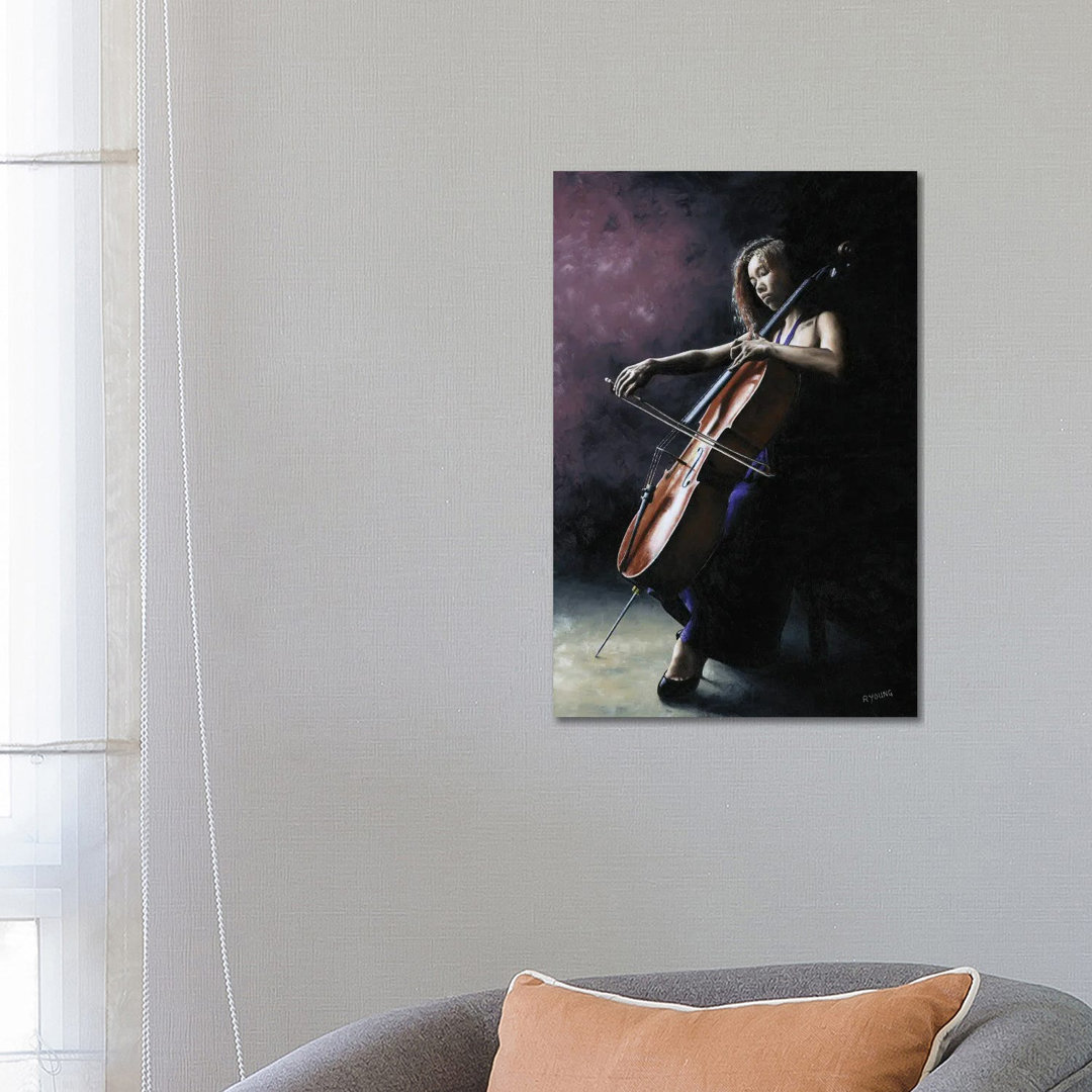 Emotional Cellist von Richard Young - Galerie-umwickelte Leinwand Giclée auf Leinwand