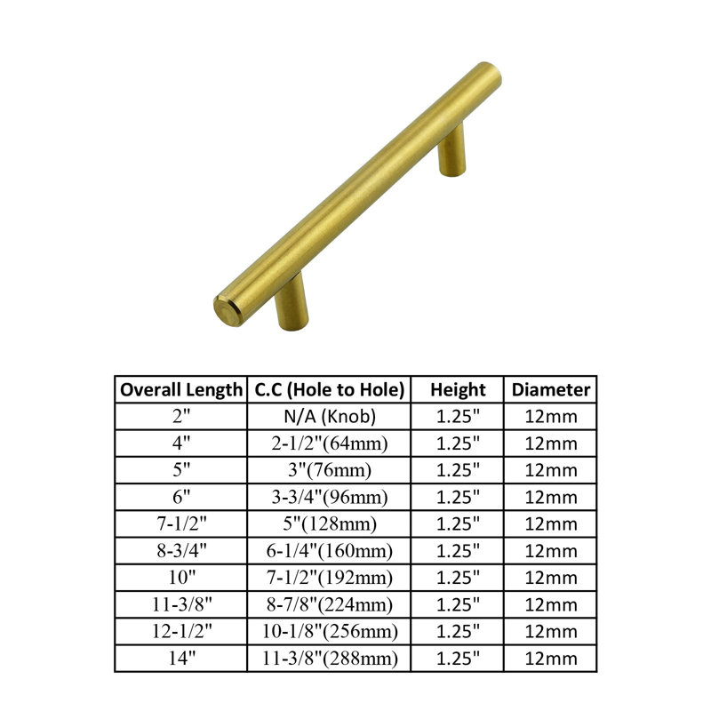 8 7/8" Center to Center Bar Pull Multipack, Satin Brass Gold