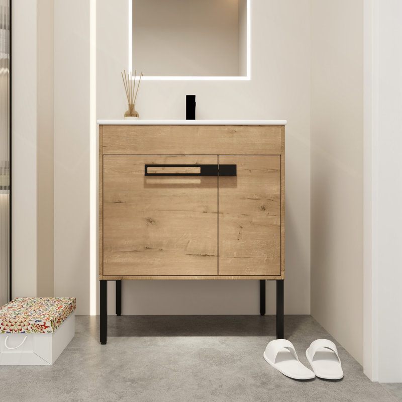 Meuble-lavabo de 30 po avec lavabo, meuble-lavabo autoportant ou flottant
