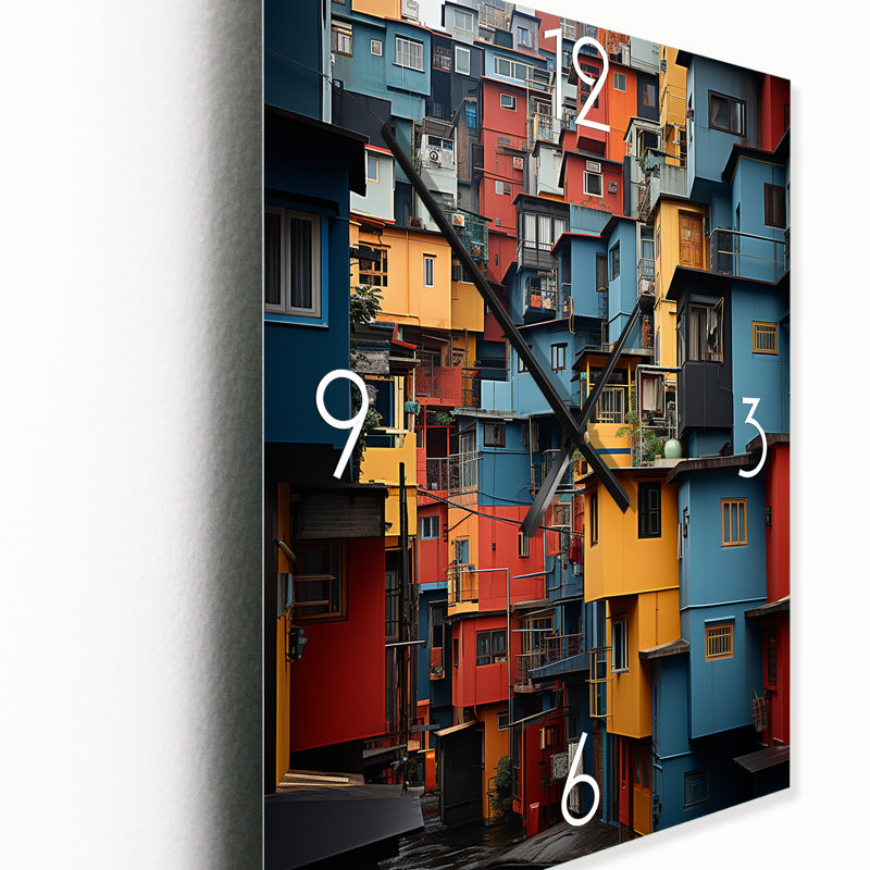 Cityscape Dynamic Cubic II - Très grandes horloges murales Cityscapes, H 40 po x l 30 po x P 1 po