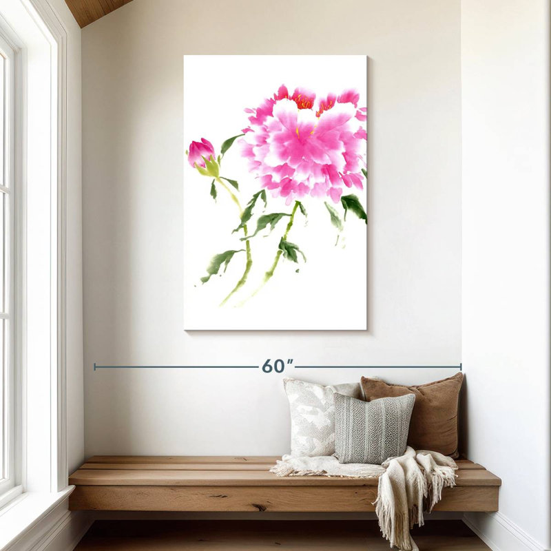 Pivoines Harnek en rose II, H 45 po x l 30 po