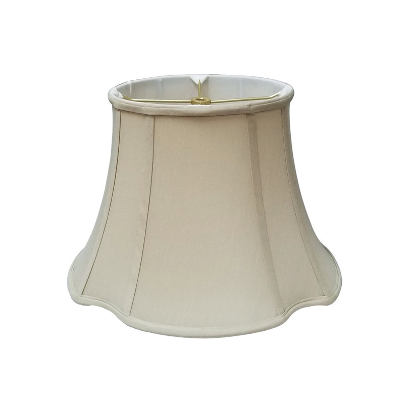 Abat-jour cloche en soie / shantung (araignée), Beige, H 9,75 po x l 13 po x P 13 po
