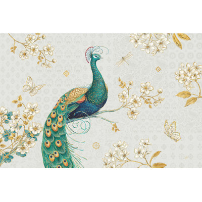 Ornate Peacock I Crop - Wrapped Canvas Painting