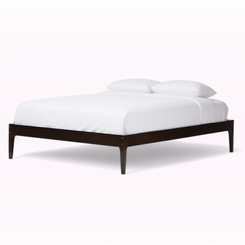 Quill Modern Cappuccino Finish Solid Wood King Size Bed Frame, 14.52'' H X 61.22'' W X 83.58'' L, King, Cappuccino