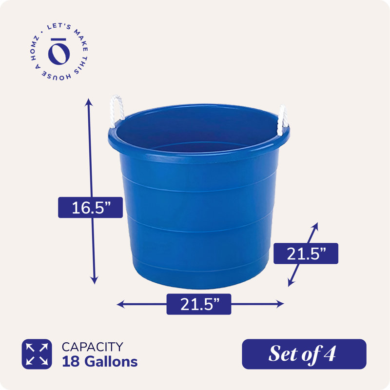 Homz Plastic Storage Tub & Tote