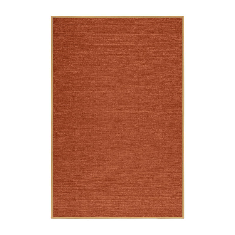 Tapis brun uni lavable à la machine, Rectangle 7 pi x 9 pi