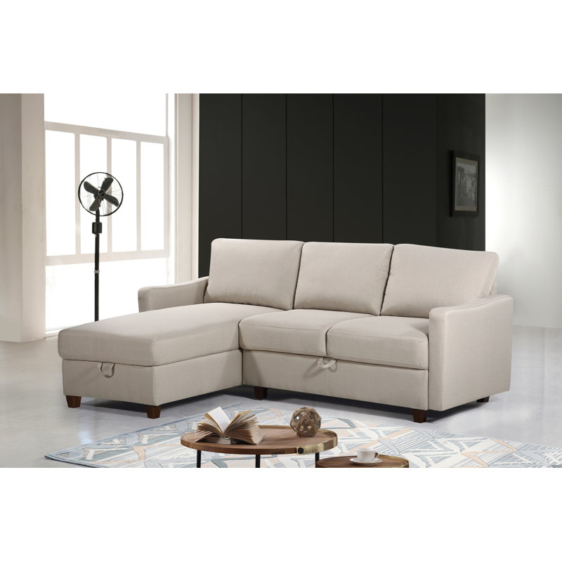 Canapé modulaire réversible avec rangement, Polyester beige
