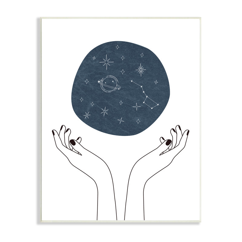 Hands Hands Galaxy Constellations - Impression sur toile, H 15 po x l 10 po x P 0,5 po, Unframed