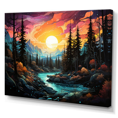 «Landscape Aurora Borealis Natures X», reproduction sur toile