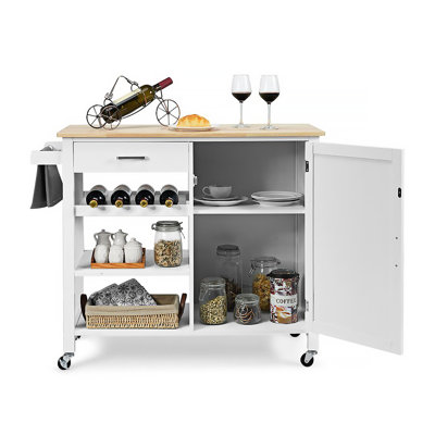 Versatile Freestanding Rolling Kitchen Island Cart Furniture