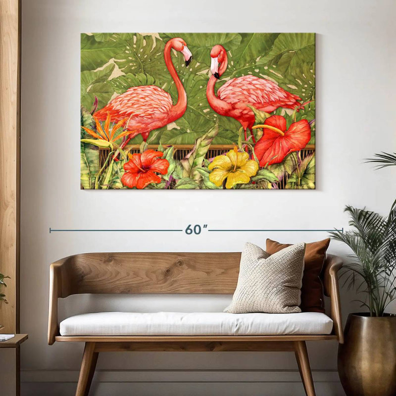 Tropical Flamingo, 32" H x 48" W
