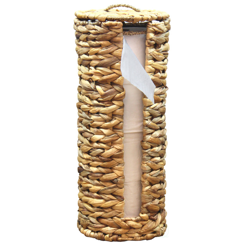 Porte-papier hygiénique sur pied à jacinthe à eau tressée