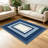 Blue and White Multi Border carpet-easy to clean, machine-washable, soft and comfortable; suitable for door mats, kitchens, living rooms, bedrooms, corridors, and laundry areas. Easy to clean, durable carpet for home decoration.-129132008