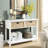 Rectangular Console With White Finish And 2 Organization Table 2 Open Shelf In Style