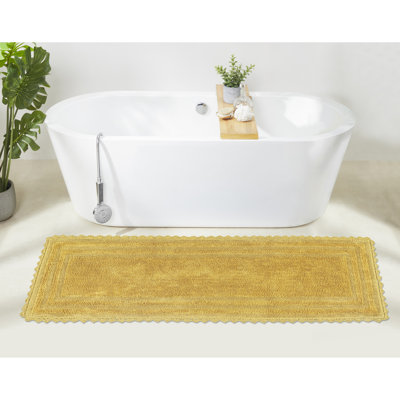 Rasika 100% Cotton Tufted Reversible Bathroom Rug, Super Absorbent and Extra Soft Machine Washable Bath Rug Ideal for Shower and Tub Areas