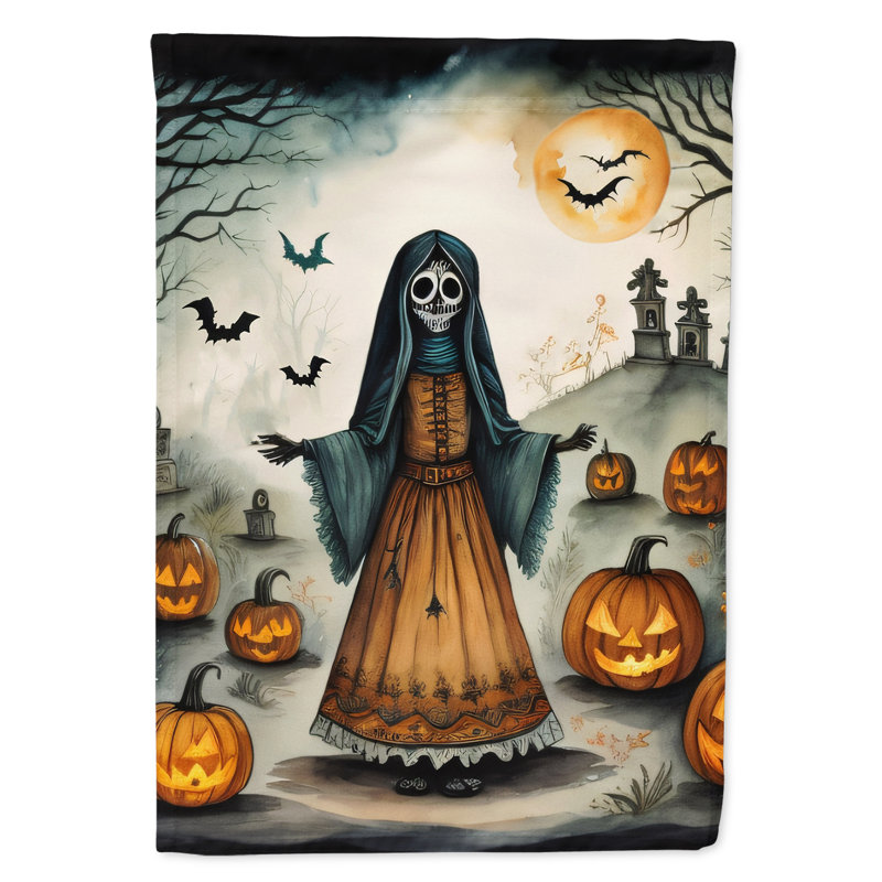 Drapeau de maison d'Halloween en polyester à double face H 40 po x l 28 po