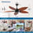 52" Tropical Palm Leaf Ceiling Fan, Indoor Outdoor Patio And Living Room, Reversible, Black Bronze Finish