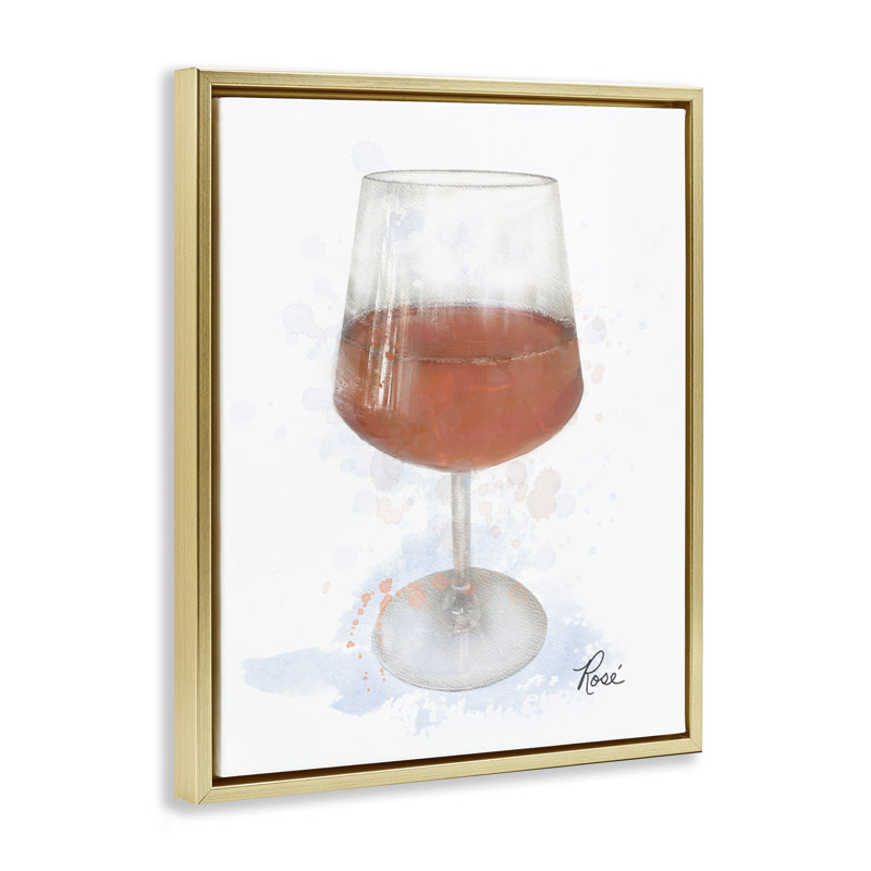 Rosé moderne dans un cadre flottant en verre, design par Matthew Piotrowicz, H 31 po x l 25 po